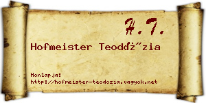 Hofmeister Teodózia névjegykártya